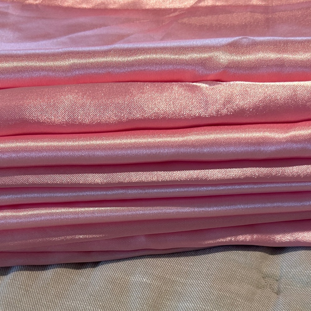 Pink Satin Fabric Tablecloths 10 total